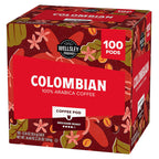 Medium dark roast Colombian coffee pods by Wellsley Farms