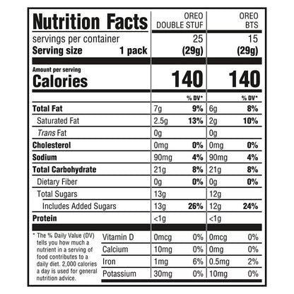 Oreo Double Stuf chocolate sandwich cookies snack packs