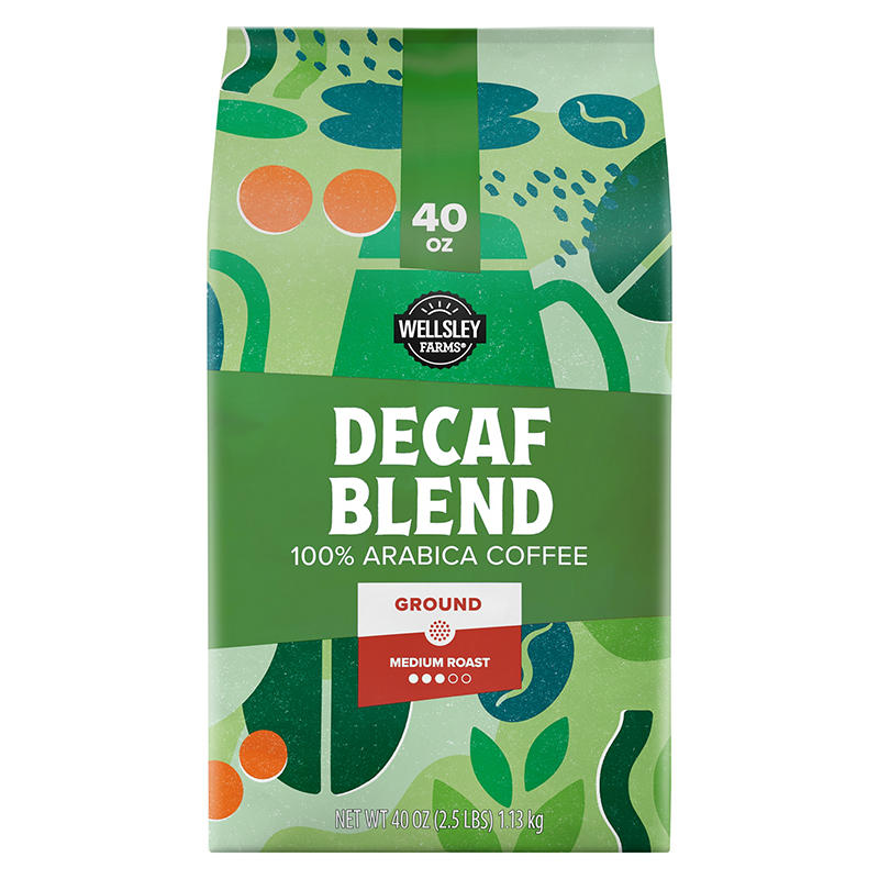 Wellsley Farms decaffeinated ground coffee 40 oz bag
