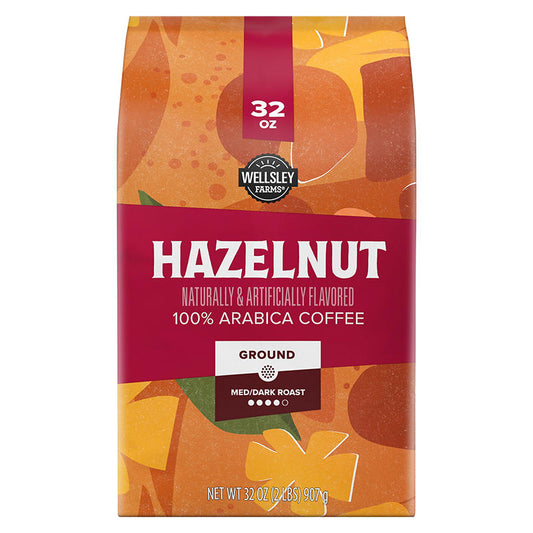 Wellsley Farms hazelnut ground coffee 32 oz bag