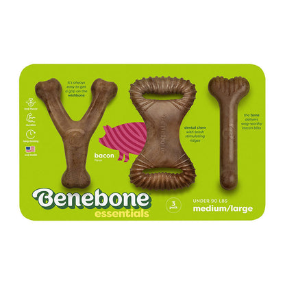 Benebone Essentials 3-pack wishbone dog chew toy