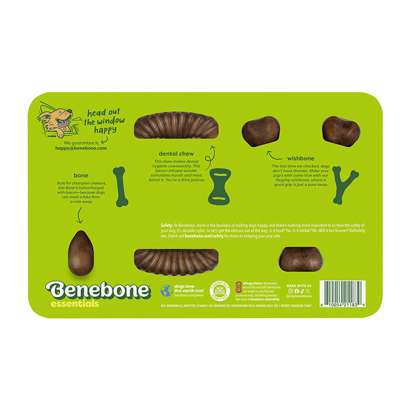 Durable Benebone bacon-flavored chew for medium large dogs