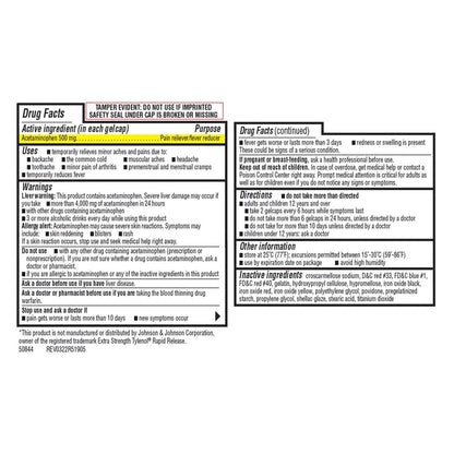 Kirkland Signature acetaminophen 500 mg gelcaps bottle