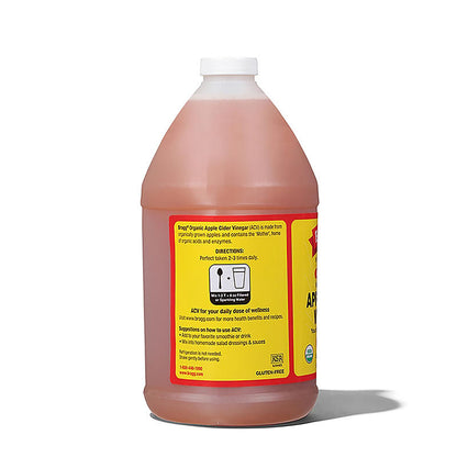 Large Bragg organic apple cider vinegar bottle for pantry use