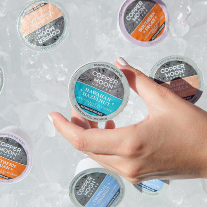 Hawaiian Hazelnut flavored Copper Moon Coffee pods