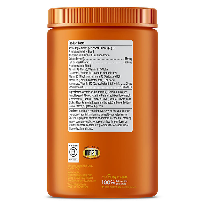 Zesty Paws pumpkin dog multivitamin bites package