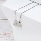 Double cube pendant necklace with stainless steel chain