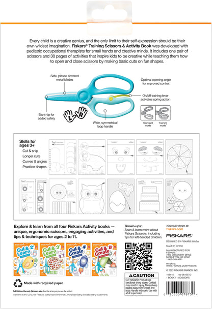 Children's training scissors with color-and-cut activities