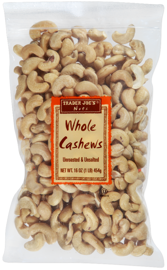Trader Joe's whole cashews unroasted and unsalted