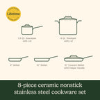 Cuisinart FusionPlus cookware with stainless steel pots and nonstick skillets