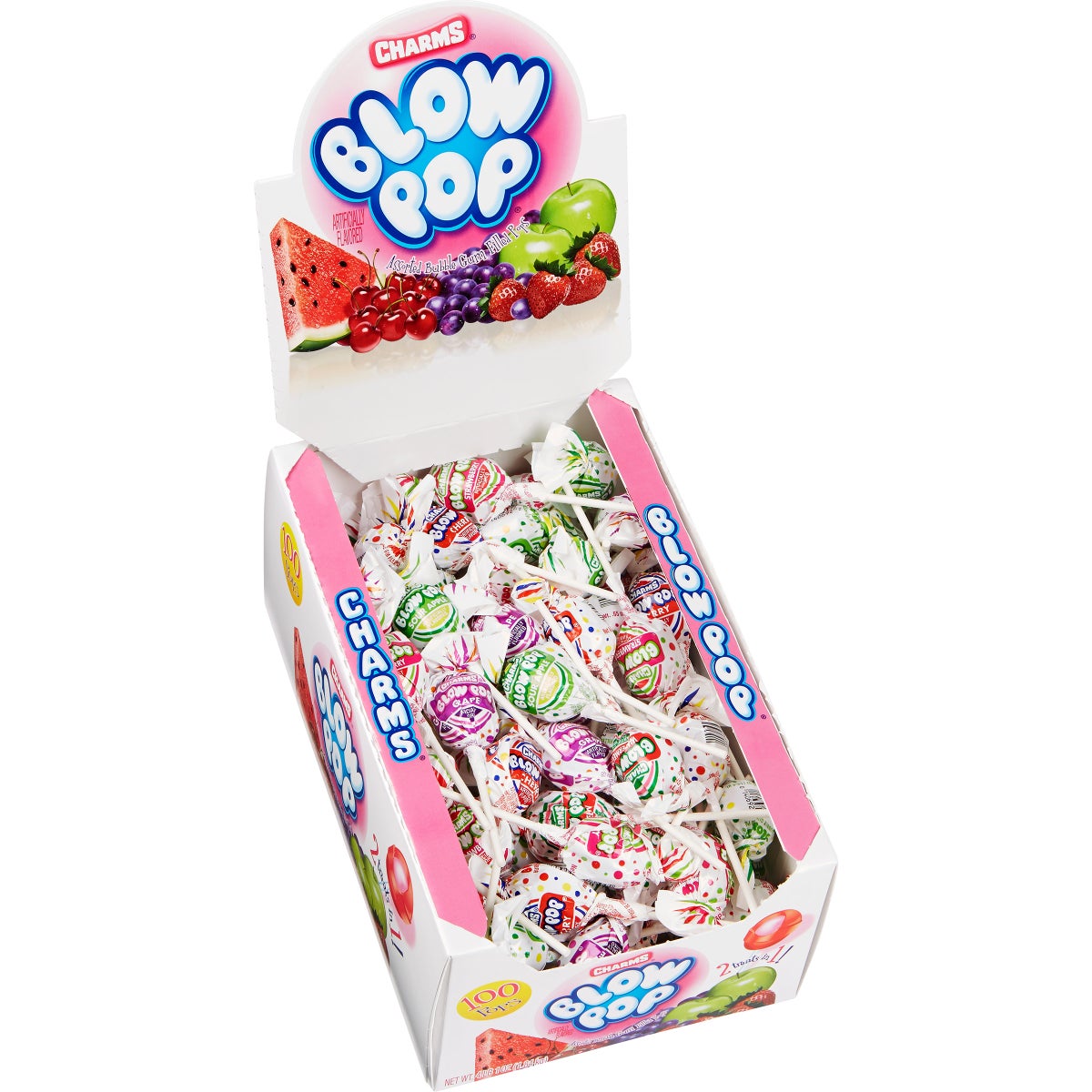 Charms Blow Pop assorted bubble gum filled pops 100-count