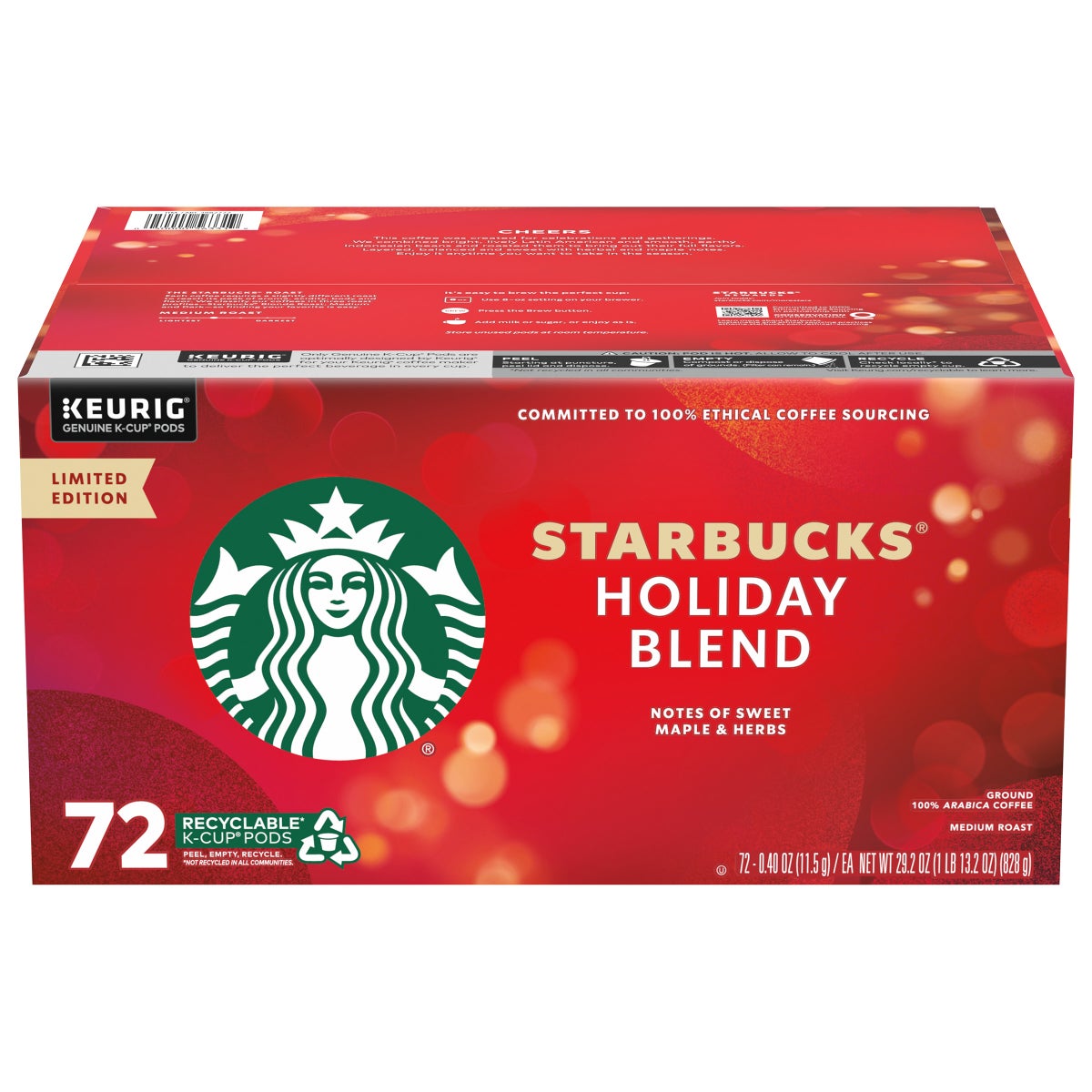 Limited edition Starbucks Holiday Blend single serve pods