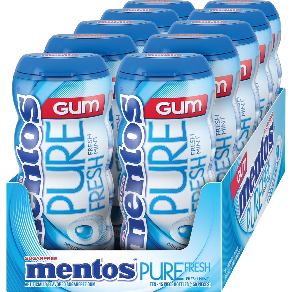 Mentos Pure Fresh Sugar Free Fresh Mint gum 10-count pack