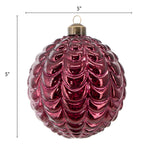Burgundy holiday ornament assortment with curved silhouettes