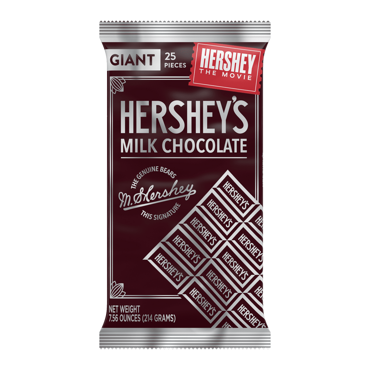Hershey's milk chocolate giant bar with 25 pieces