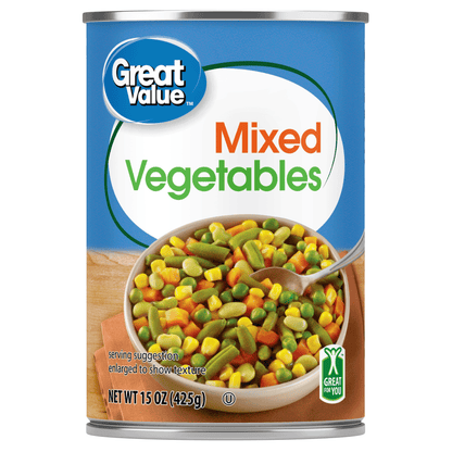 Great Value 15 oz mixed vegetables pantry staple
