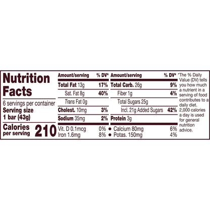 Hershey's 1.55 oz milk chocolate bars, pack of six