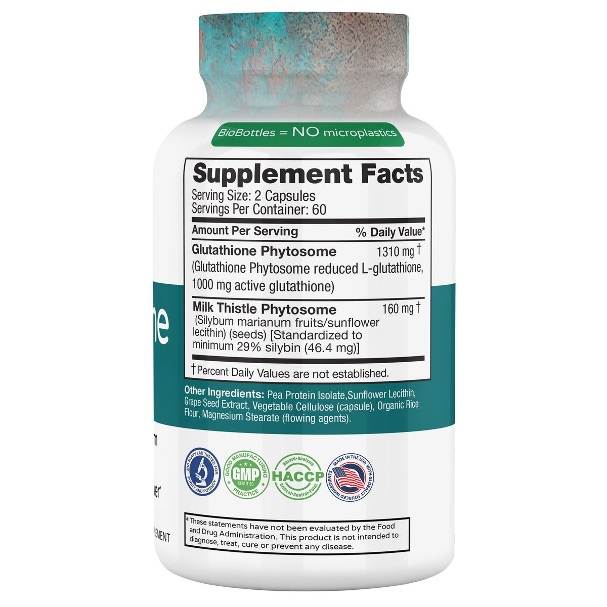 Feel Good Glutathione Phystosome bottle side view
