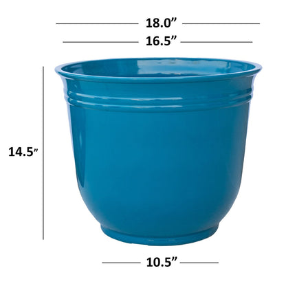 Lightweight resin planter with wide opening