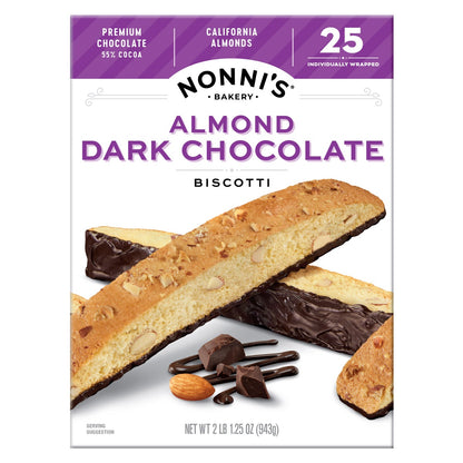 Nonni's — Nonni’s Biscotti, Almond Dark Chocolate, 1.34 oz, 25-count