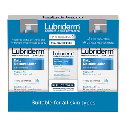 Lubriderm Daily Moisture Lotion 2-pack with travel size