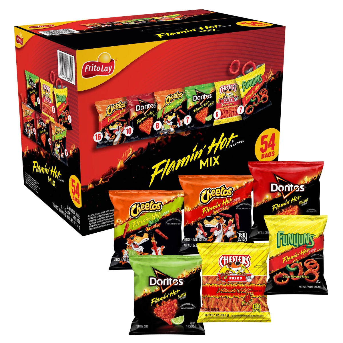 Frito-Lay Flamin' Hot Mix compact 54-count packaging