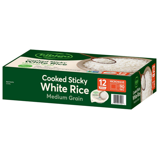 Bibigo medium grain white rice bowls ready to serve