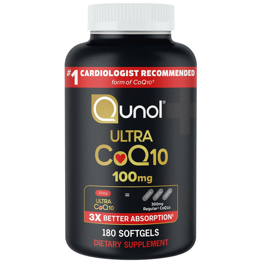 Qunol Ultra CoQ10 100 mg 180 softgels bottle
