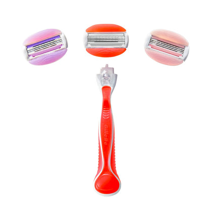 Women’s 3-blade shaving razor with ergonomic handle