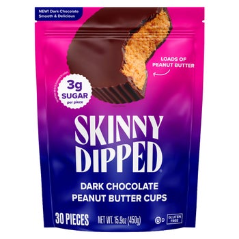 Skinny Dipped dark chocolate peanut butter cups 30-count pack