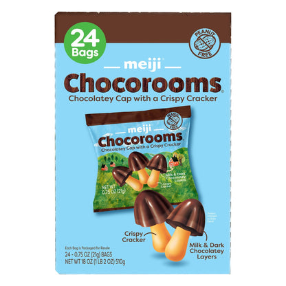 Meiji Chocorooms chocolatey cracker snack 24-count box