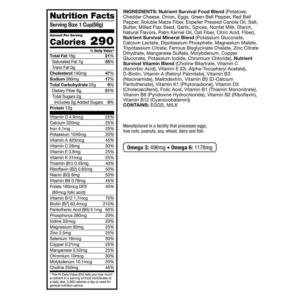 Preparedness food storage pack by Nutrient Survival