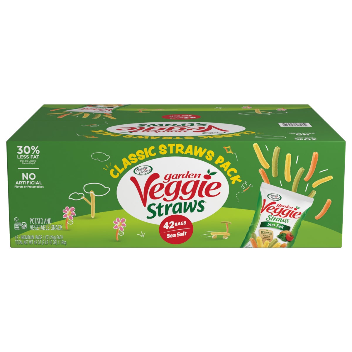 Sensible Portions sea salt veggie straws 42-count box