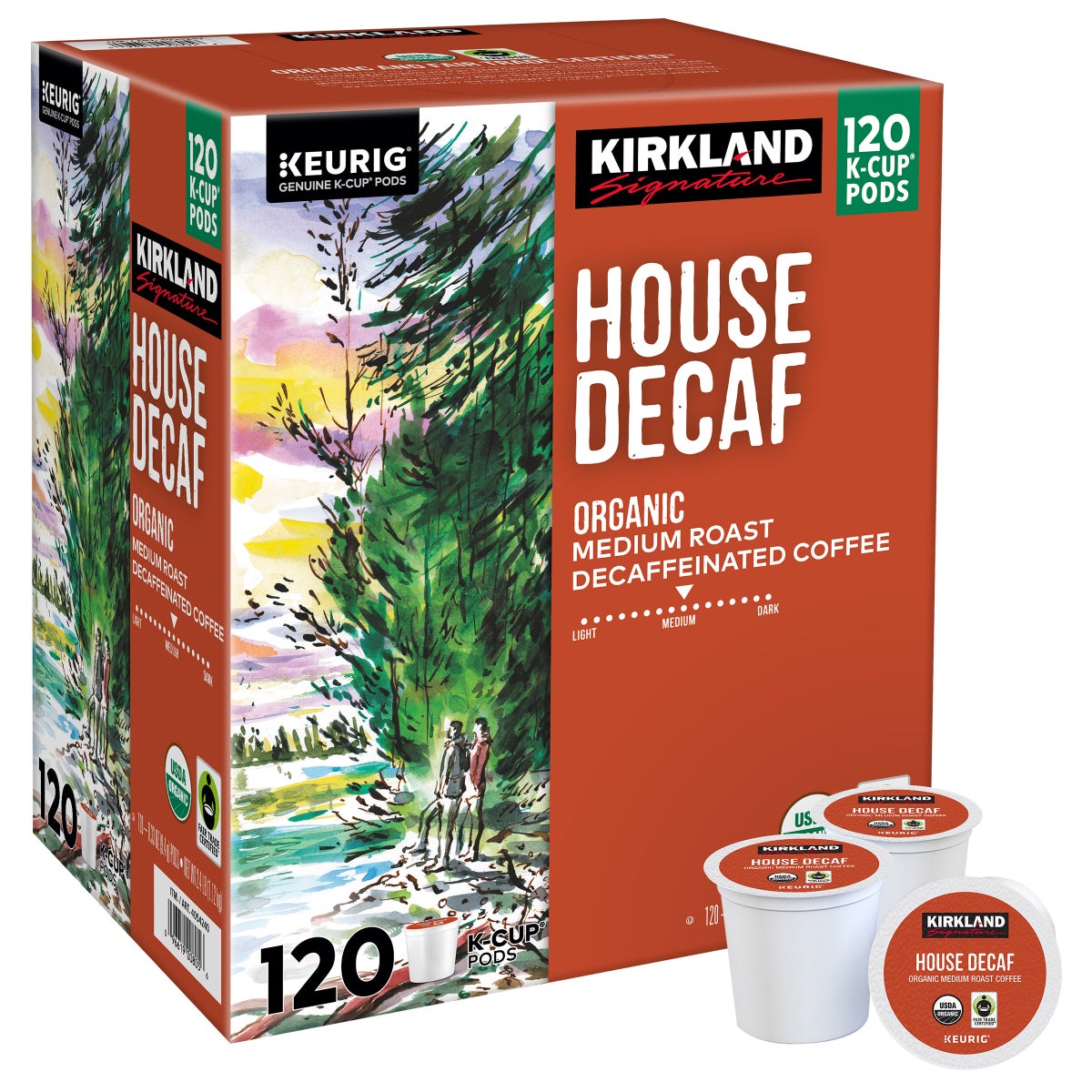 Box of Kirkland Signature single-serve coffee pods