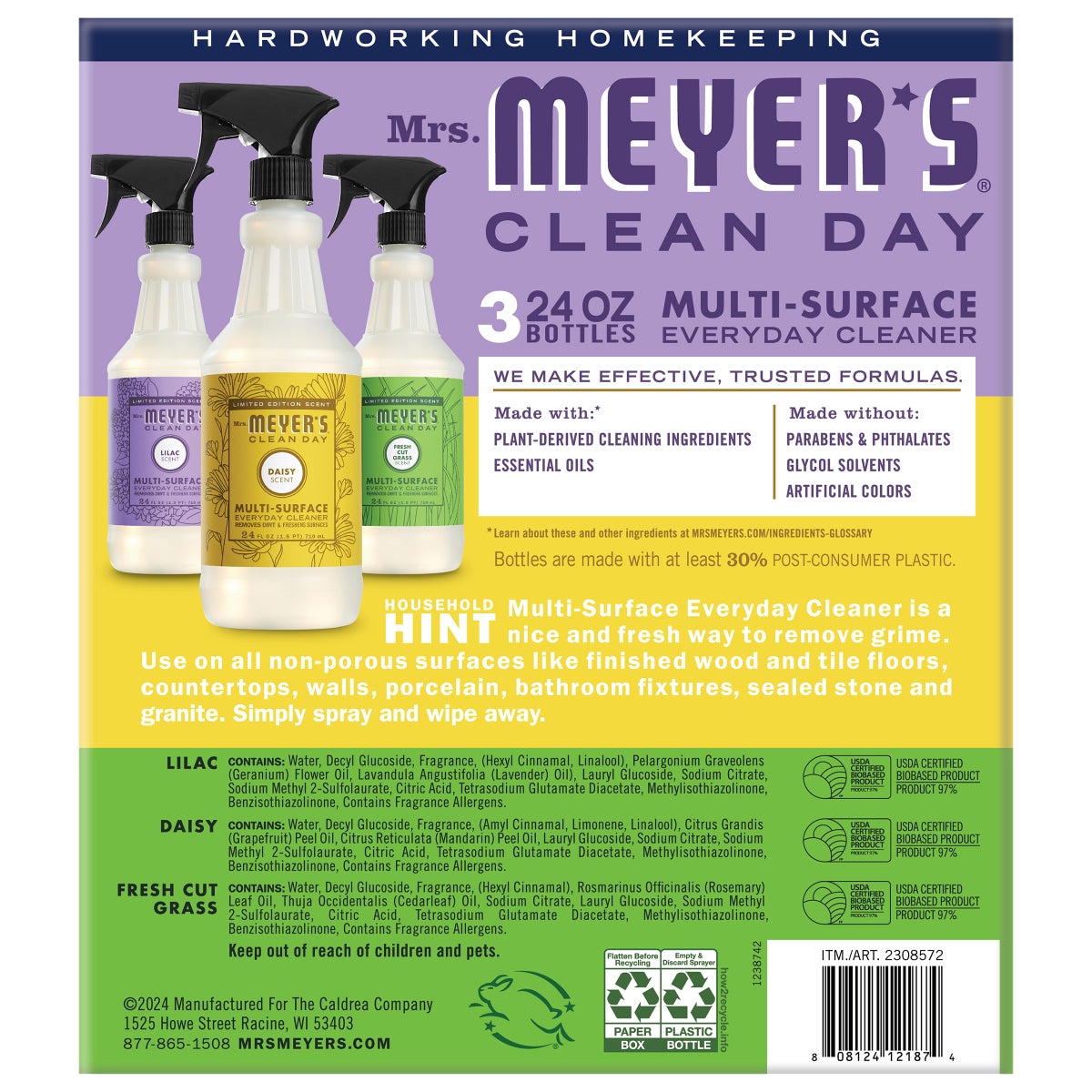 Mrs. Meyer's everyday surface cleaner variety pack