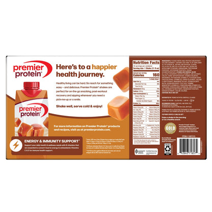 Premier Protein 11 fl oz caramel protein bottle