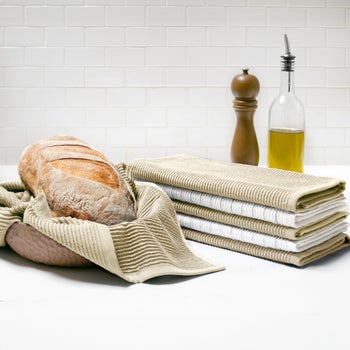 Blue Turkish cotton 6-piece kitchen towel set