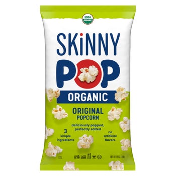 Skinny Pop Organic Popcorn 14 oz gluten free snack bag