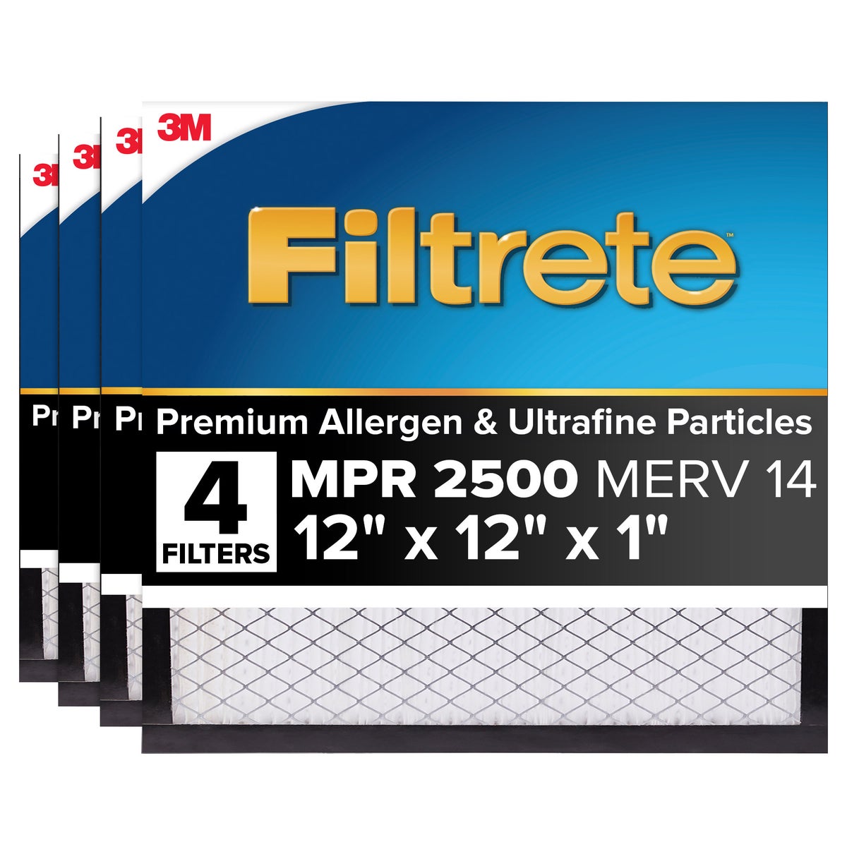 Filtrete 1 inch MERV 14 air filter 4-pack