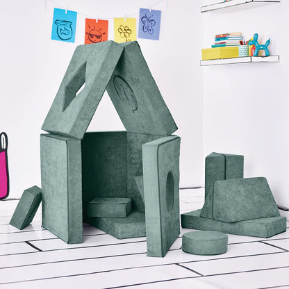 Yourigami kids convertible play fort light gray