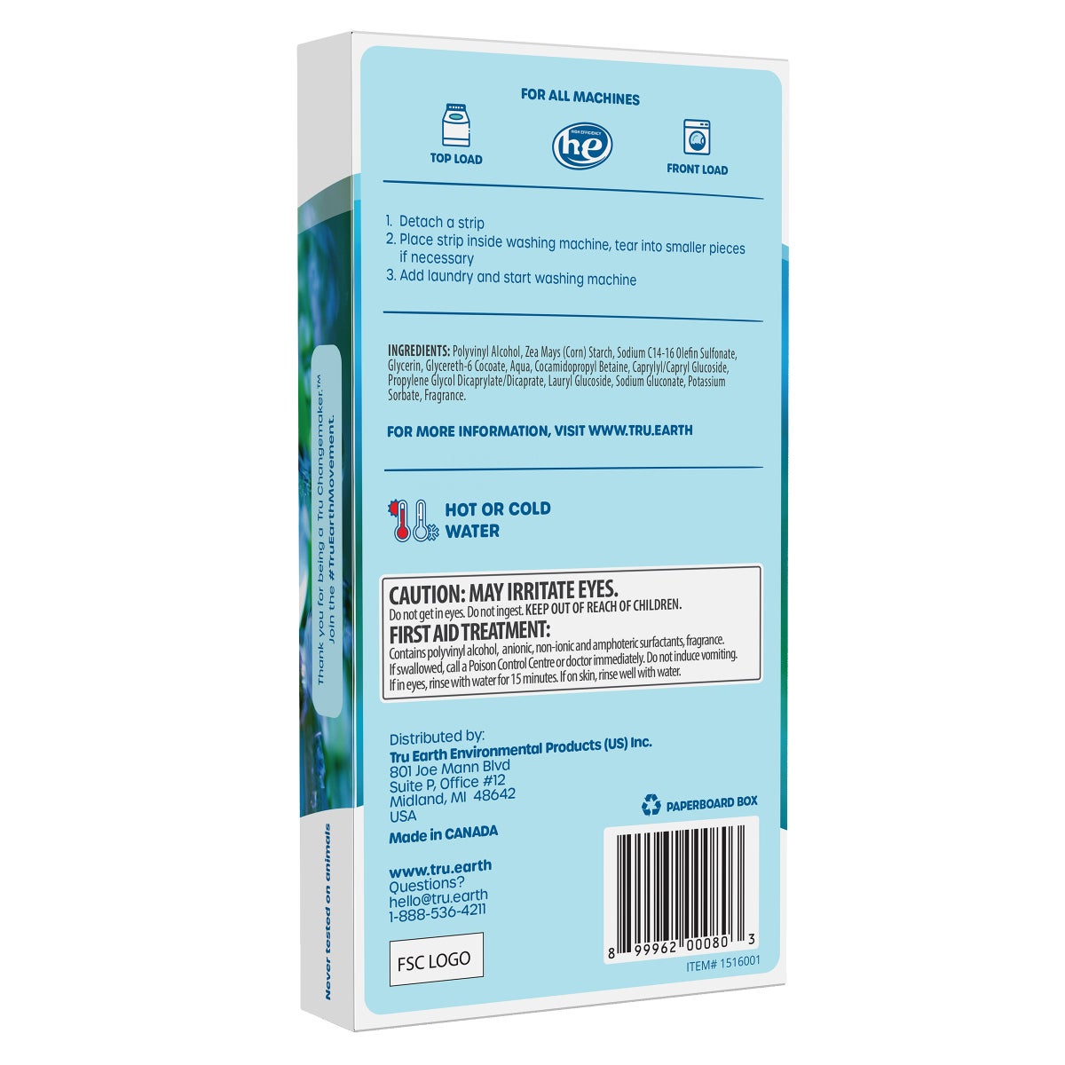Tru Earth eco laundry strips for 232 loads