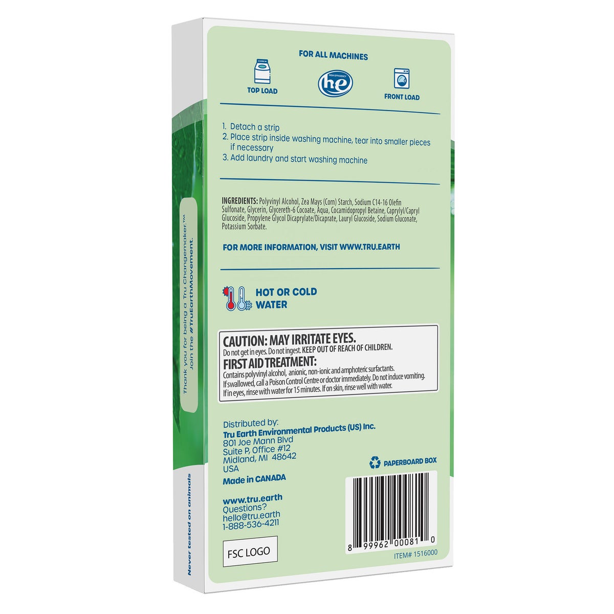 Tru Earth eco laundry strips for 232 loads