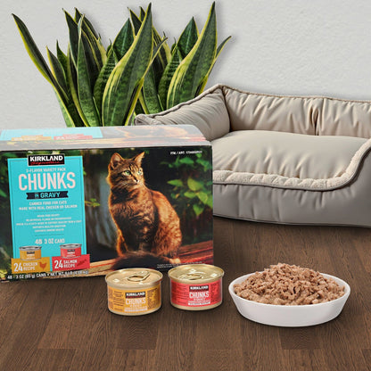Kirkland Signature wet cat food packaging