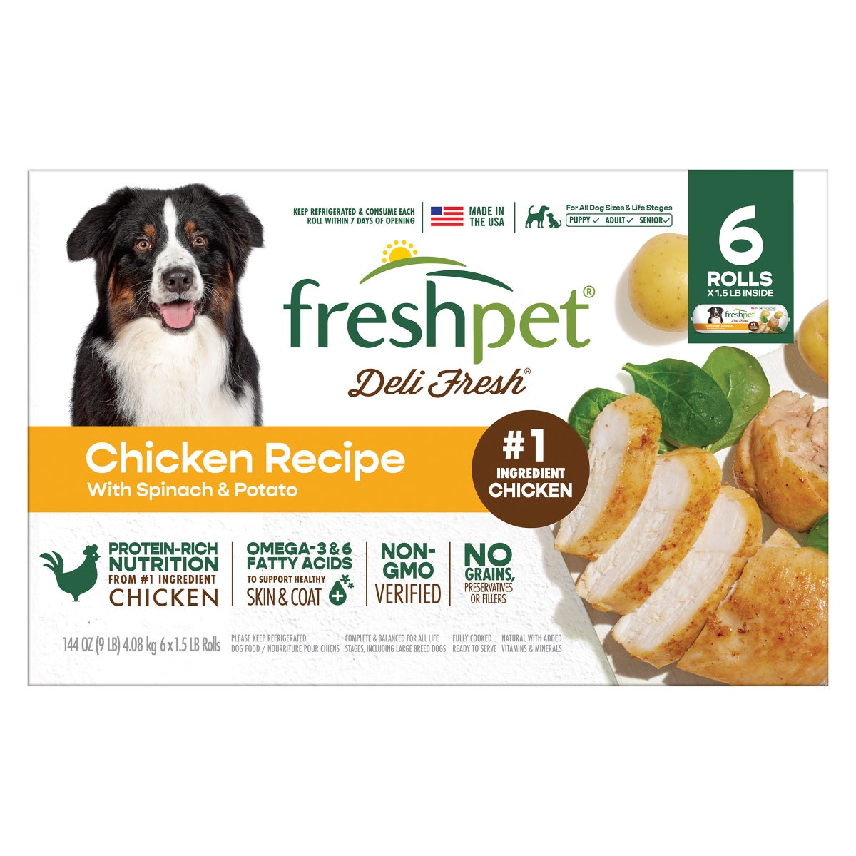 Freshpet Deli Fresh chicken dog food 6-roll pack