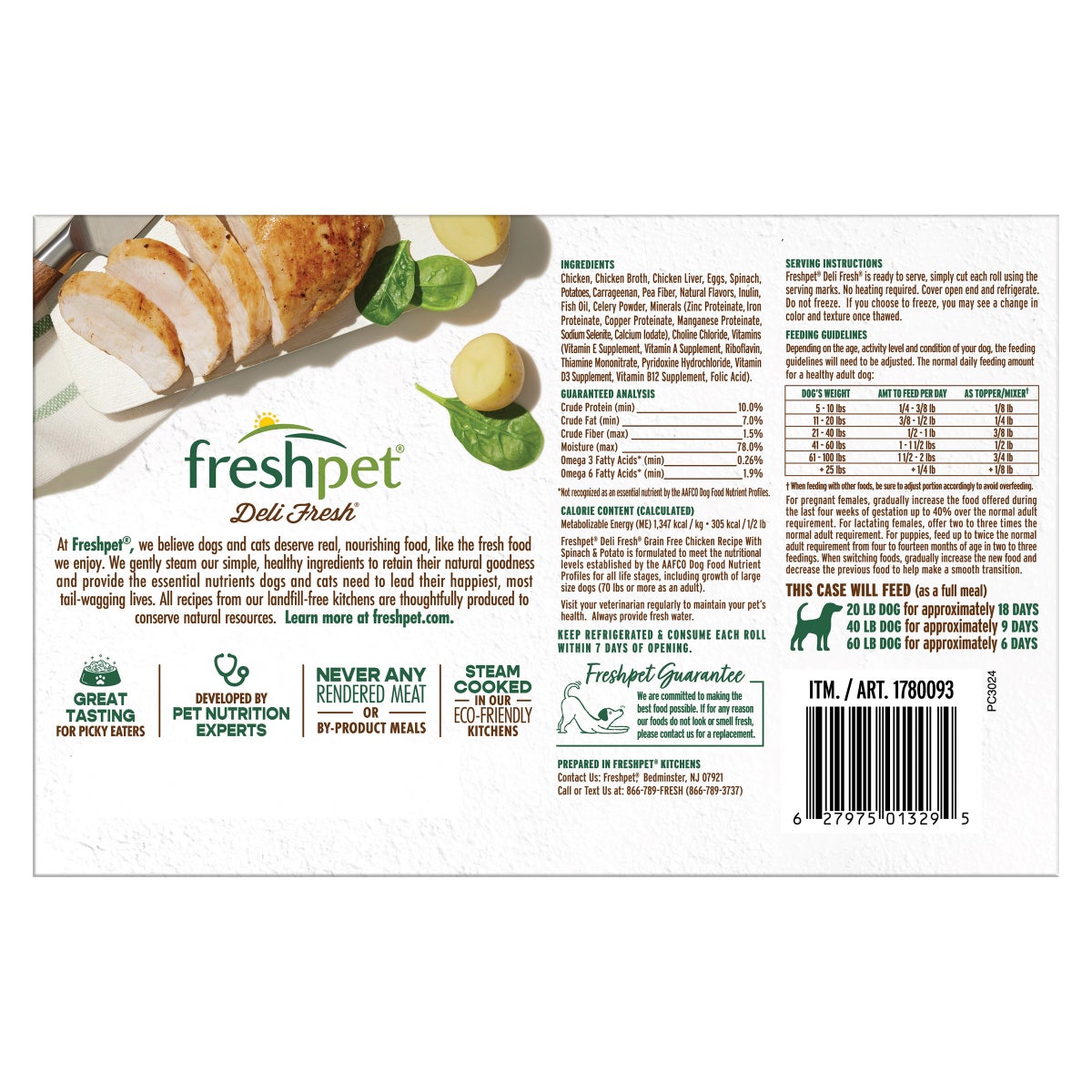 Freshpet chicken recipe dog food rolls for all life stages
