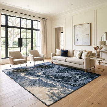 Sanji Blue large area rug by G.A. Gertmenian & Sons