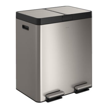 Kohler 82L white compact dual bin step trash can