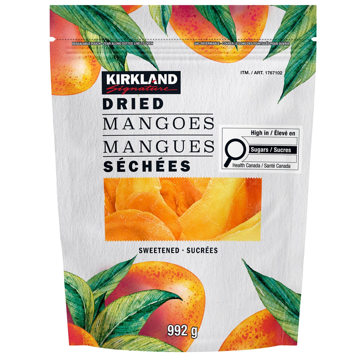 Kirkland Signature sweetened dried mangoes 35 oz bag