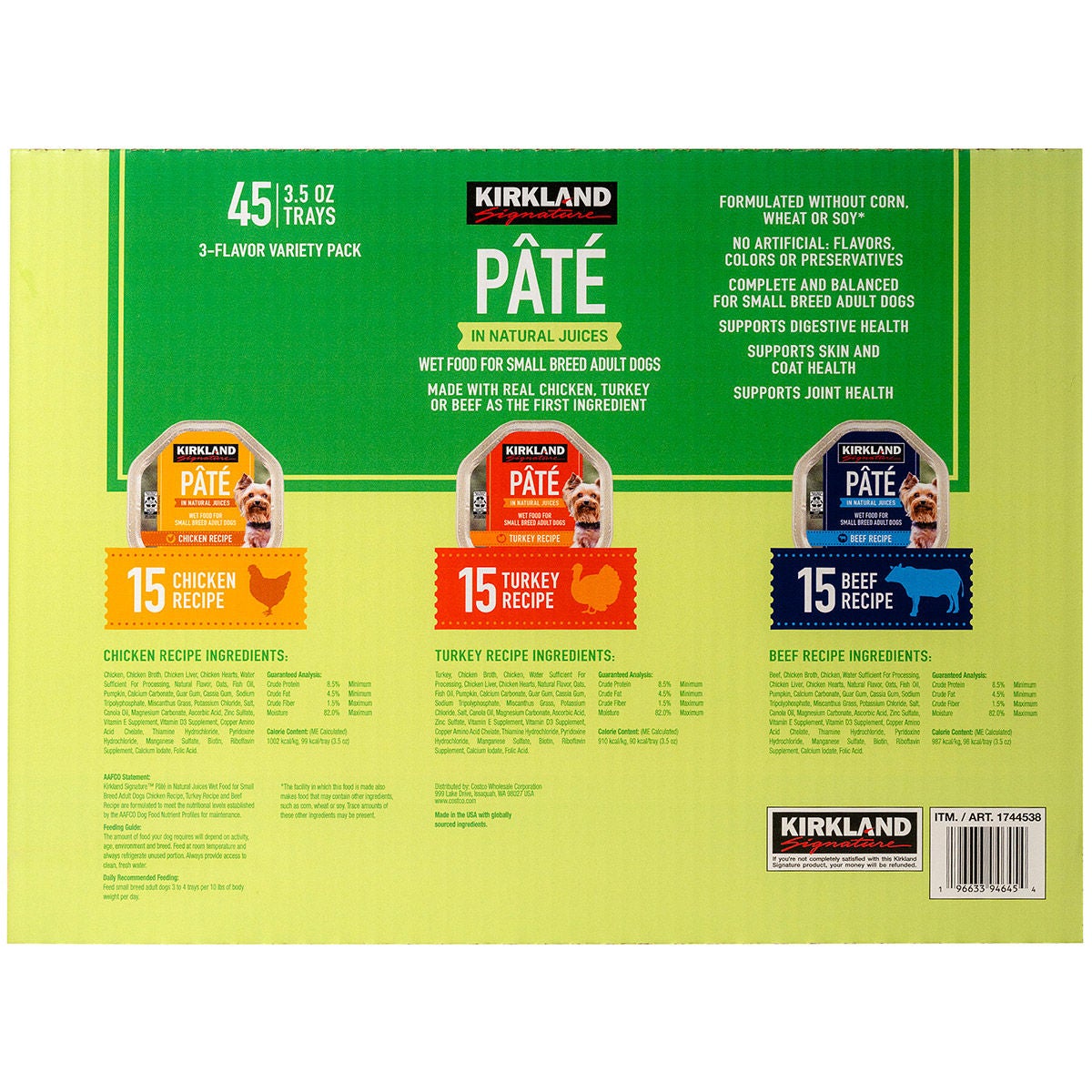 Kirkland Signature pate dog food 3.5 oz trays