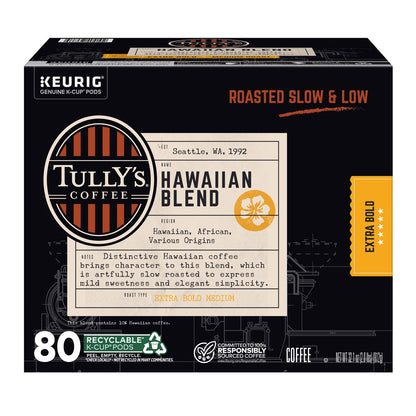 Tully's Coffee Hawaiian Blend K-Cups 80-count box